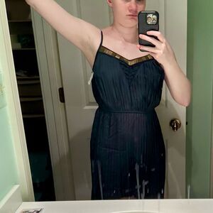 Sugarlips Navy and Gold Mini Dress